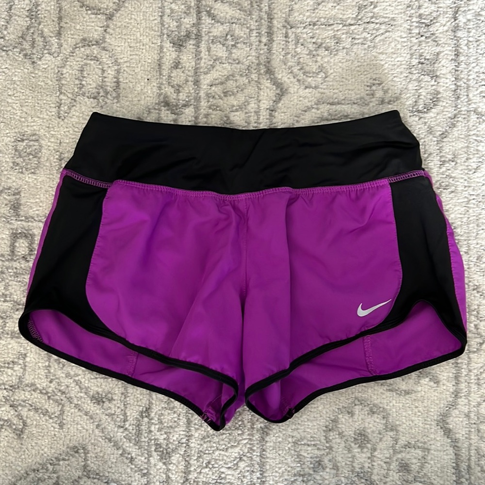 Black and purple nike dri fit shorts